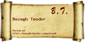 Bezegh Teodor névjegykártya